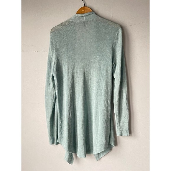 Eileen‎ Fisher Linen Blend Open Front Mint Green Cardigan Size Large - Picture 5 of 5